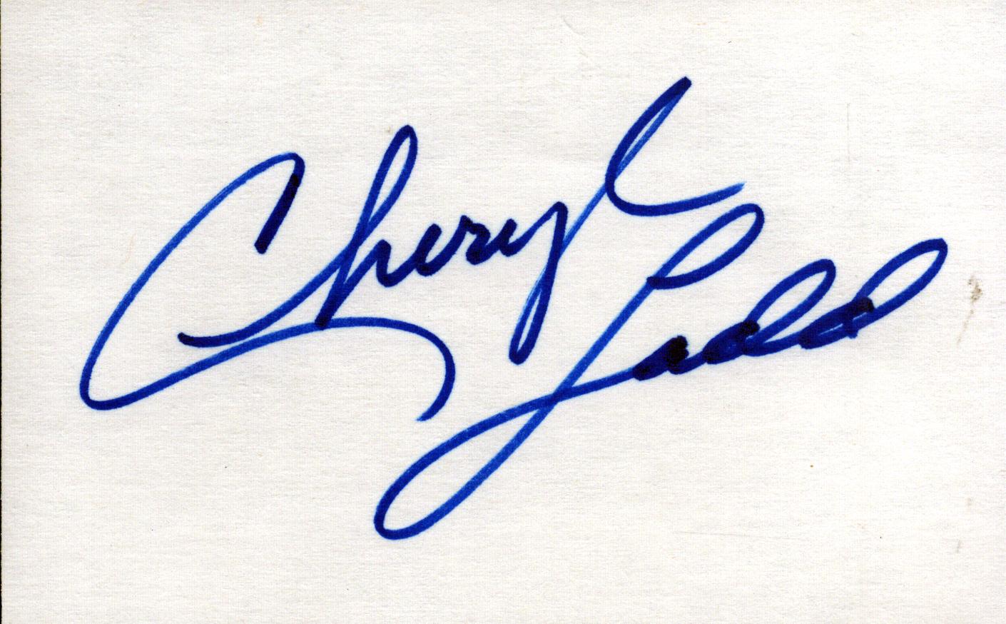 Cheryl Ladd signed 5x3 inch white card