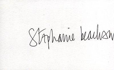Stephanie Beacham signed 5X3 inch white card