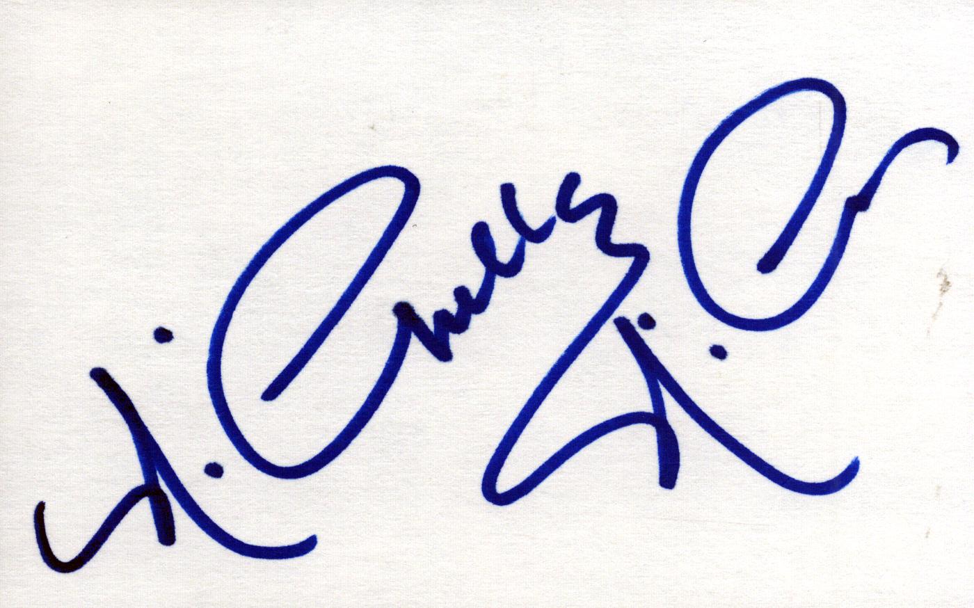 Nichelle Nichols Signed 5x3 inch White card