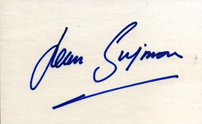 Jean Symon Signed 5X3 inch white card
