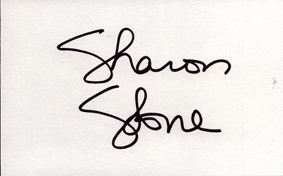 Just Sharon Stone signed 5x53 inch white card