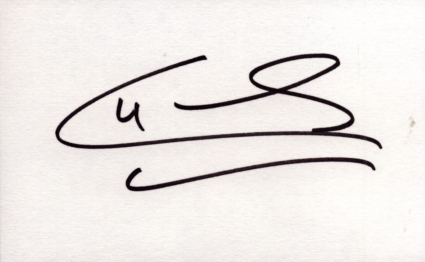 Claudia Cardinale signed 5X3 inch white card