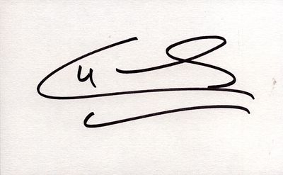 Claudia Cardinale signed 5X3 inch white card