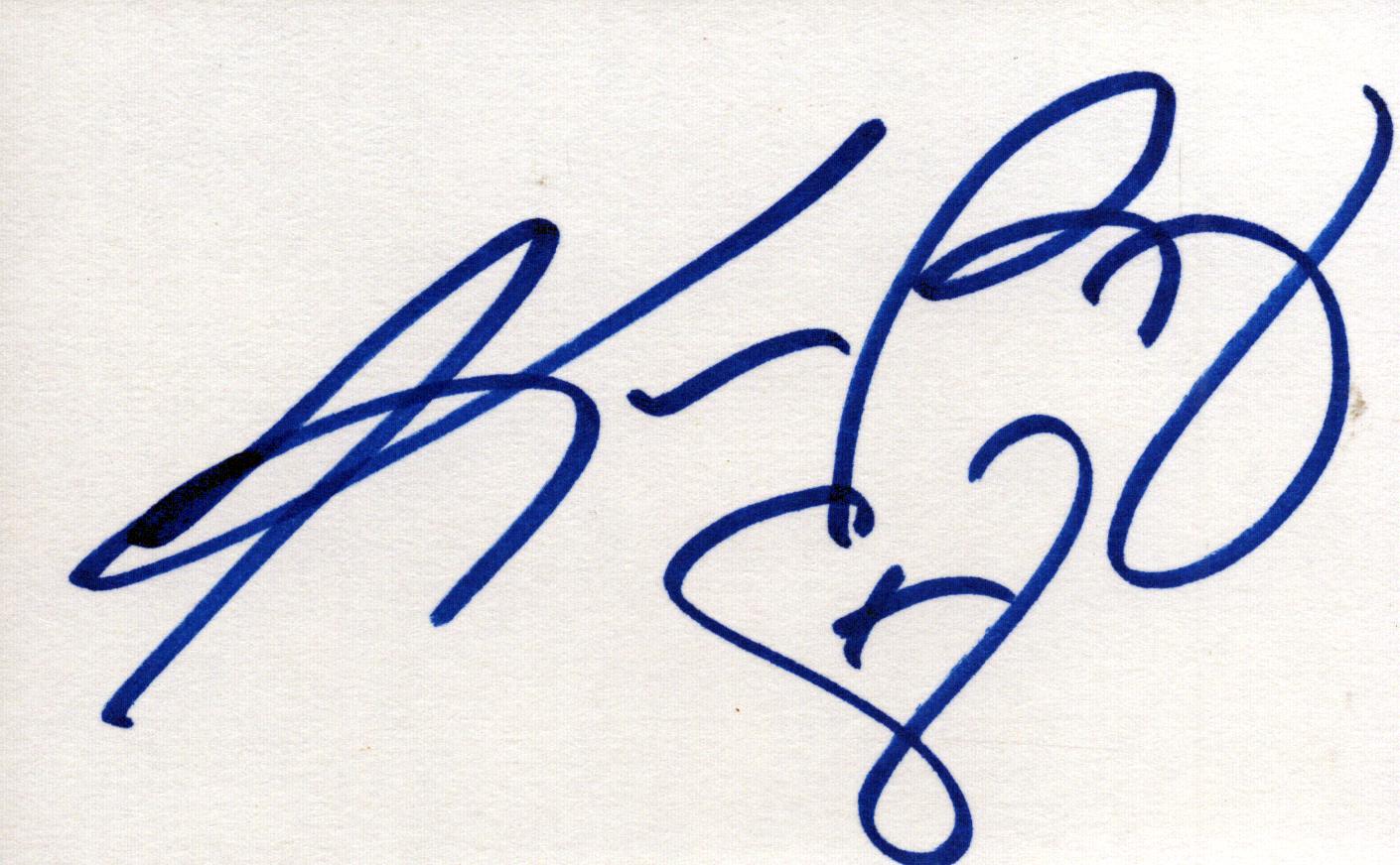 Kim Basinger signed 5X3 inch white card