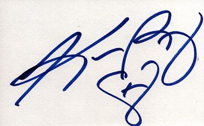 Kim Basinger signed 5X3 inch white card