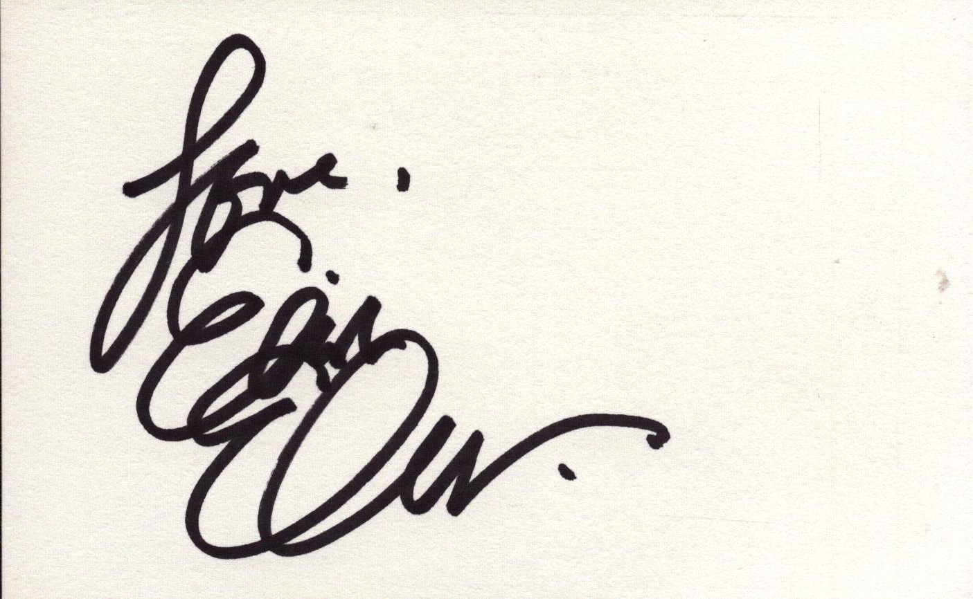 Olikae Ezeniak signed 5x3 inch white card