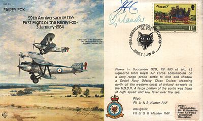 N. B. Hunter Pilot: Flt Lt & Navigator: Flt Lt S. G. Mander multi signed FDC RAF B15. 59th 