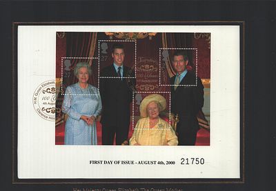 The 100th Year of Her Majesty Queen Elizabeth The Queen Mother Stamps. First Day of Issue - 
