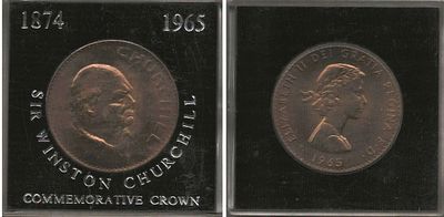 Sir Winston Churchill Commemorative Crown Coin 1874-1965. In presentation plastic case.