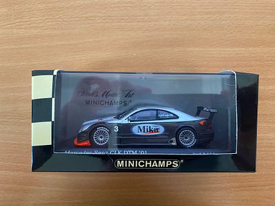 Mercedes CLK Coupe DMT 2001 Test car M. Hakkinen Minichamps model car, 1:43.