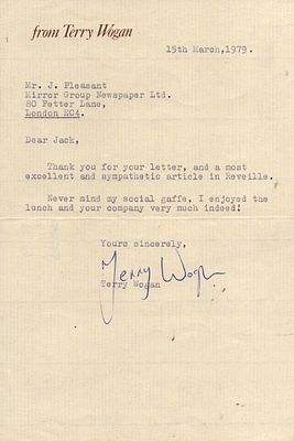 Terry Wogan TLS dated 15th of March 1979
