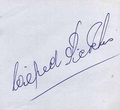 Wilfred Pickles signed album page.
