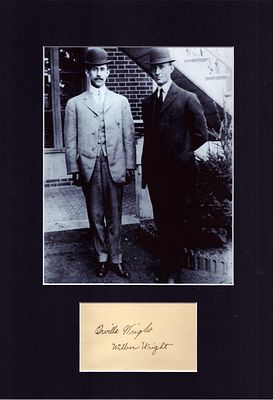 Orville and Wilbur Wright 16x12inch approx mounted signature piece includes signed album page 