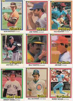 Lot of DONRUSS 1981 Baseball Cards ; A superb lot of 275 trading cards issued in 1981 by 