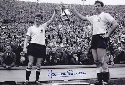 Autographed MAURICE NORMAN 12 x 8 Photograph : Tottenham's John White and MAURICE NORMAN hold 
