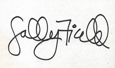 317) SALLY FIELD Actress signed White Card &pound;8-10.