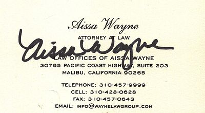 346) AISSA WAYNE Actress signed Business Card &pound;6-8