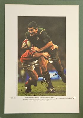 Joost van der Westhuizen signed limited edition print - Since winning his first cap as a 