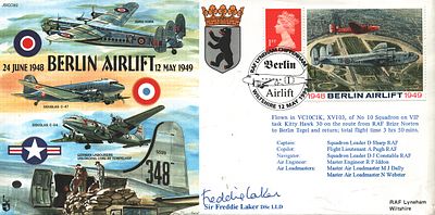 Sir Freddie Laker, Dsc LLD signed FDC. 24 June 1948 Berlin Airlift 12 May 1949. JS(CC)62. 