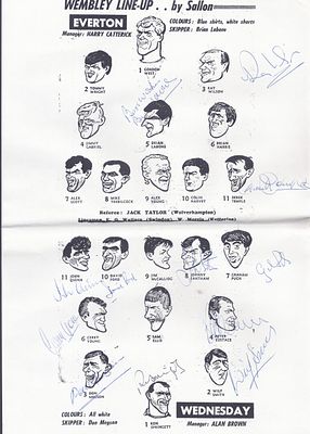 Gordon West, Derek Temple, Wilf Smith, Gerrt Young, Graham Pugh and others Everton 1966 FA Cup 