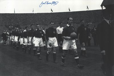 Jack Crompton signed Manchester United 10x8inch black and white photo.