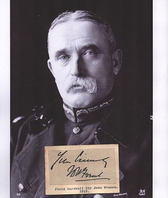 Field Marshall Sir John French 10x8inch signature piece includes signed page affixed to black 