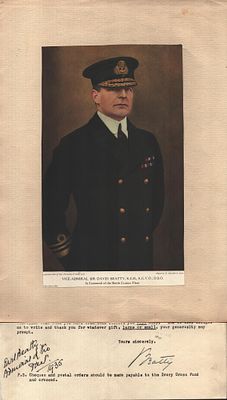 Vice Admiral Sir David Beatty signature piece included signe letter cutting anmounted magazine 