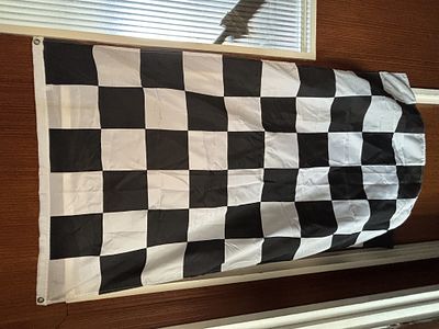 Chequered flag.