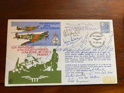 Battle of Britain TEN pilots aces signed 41st ann RAF cover, Includes Ulrich Steinhilper 