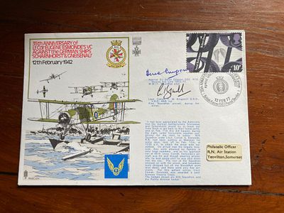 Admiral Empson, Lt Cdr C Kingsmill DSO signed rare Navy cover Esmonds VC against Scharnhorst 