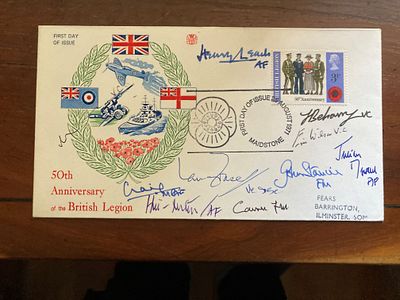 Victoria Cross Field Marshalls Admirals multiple signed 1971 B Legion FDC inc Beharry VC. 