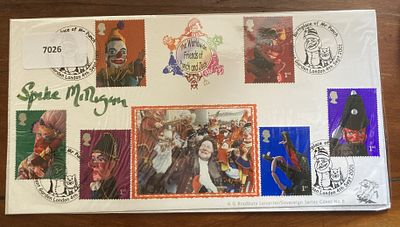 Comic genius Spike Milligan signed 2001 A G Bradbury Punch and Judy official FDC. Milligan was 