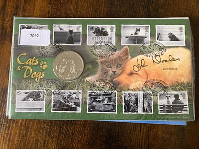 Claire Balding signed 2001 Fabulous Hats Benham official Coin FDC PNC, 1 Crown Queen Elizabeth 