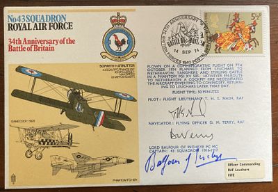 Lord Balfour of Inchrye who was in 43 Squadron in WW1. Harold Harington Balfour, 1st Baron 