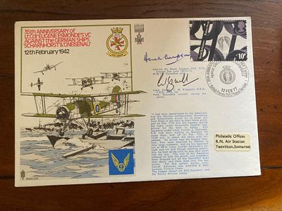 2RN4c German ships Scharnhorst and Gneisenau Signed Kingsmill Pilot in attack. 12 Feb 77 - BFPS 