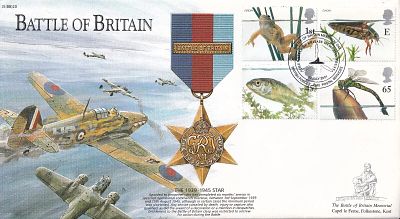 Rare Pondlife official FDC Cat &pound;30 Battle of Britain Memorial Day Special Postmark on Full Set 