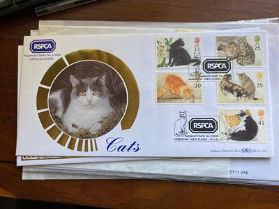 1995 Cats Benham official RSPCA FDC BLCS101b. Good condition Est.