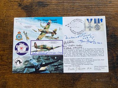 WW2 Battle of Britain H Whittick 604 sqn multiple signed RAF cover RAFA11 The Major Assault. 
