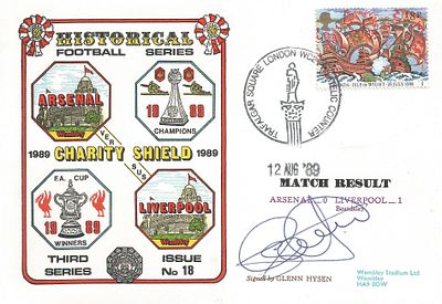 Football Arsenal V Liverpool 1989 Dawn Match Day Cover signed Glenn Hysen. Liverpool won 1:0. 