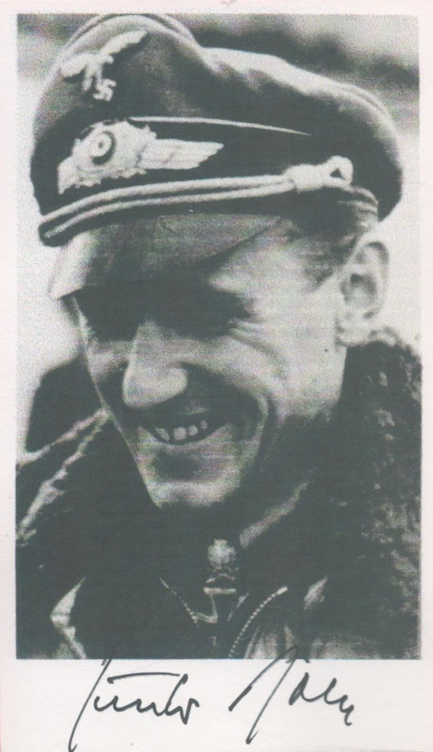 Lot 522: Black and white Print Signed General Gunther Rall...