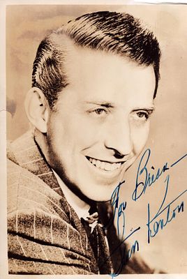 Stan Kenton signed 7x5inch vintage sepia photo.