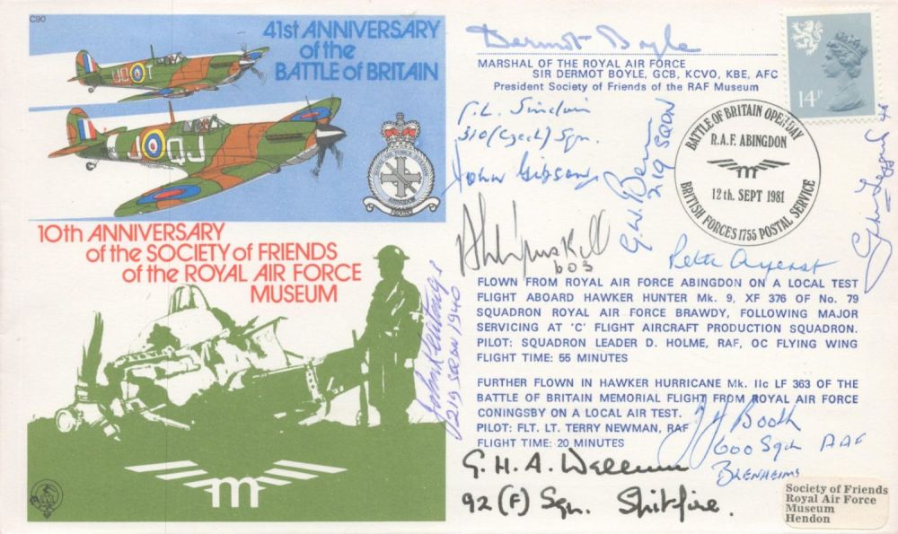 Lot 526: C90c 41st Anniv Battle of Britain Signed Personally...