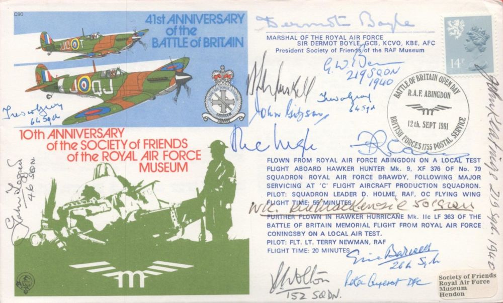 Lot 527: 41st Anniv Battle of Britain Signed MRAF D...