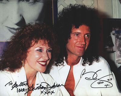 Brian May and Anita Dobson signed 10x8 inch colour dedicated