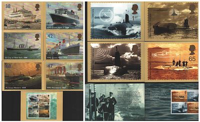 Post Cards Collection 7 Ocean Liners plus 4 Centenary of the Royal Navy Submarine Service Royal 
