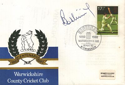 Bob Willis signed Warwickshire County Cricket Club FDC