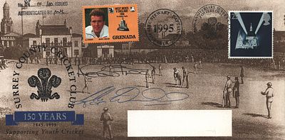 Alex Stewart and one other signed Sari County Cricket Club FDC 150 years