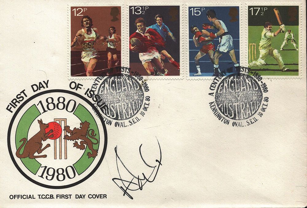 Rashid signed cricket FDC.