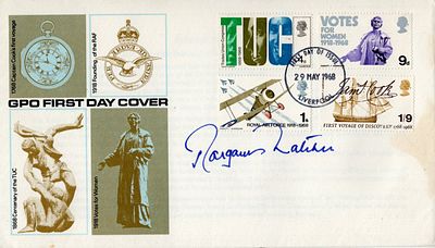 Margaret Thatcher, former Prime Minister, signed 1968 Trade Unions FDC