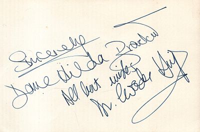 Dame hilda bracken signed album page.